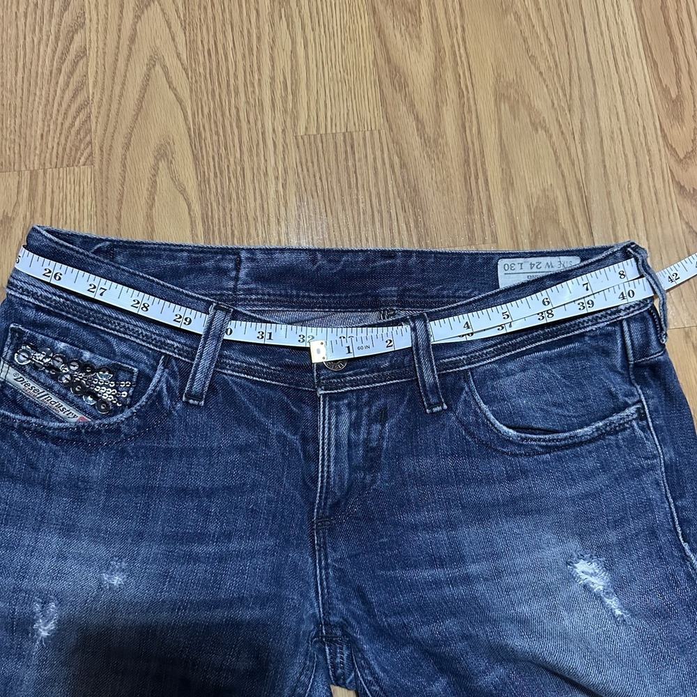 DIESEL Jeans Women's LOWKY 008B9 Low Rise Straight Distressed W24 L30 (32x31.5) - Picture 7 of 14